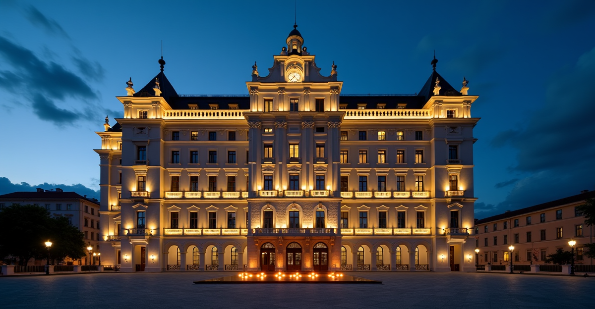 Fasad Grand Lisboa Palace dengan instalasi seni modern