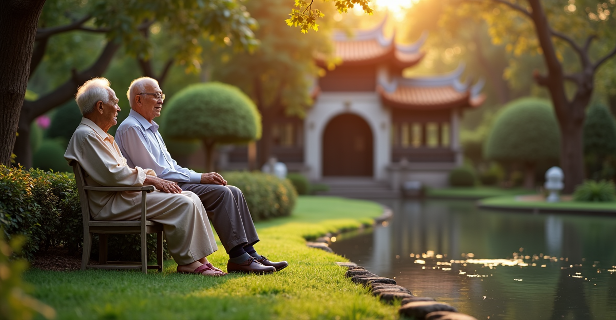 Lansia Macau di taman tradisional