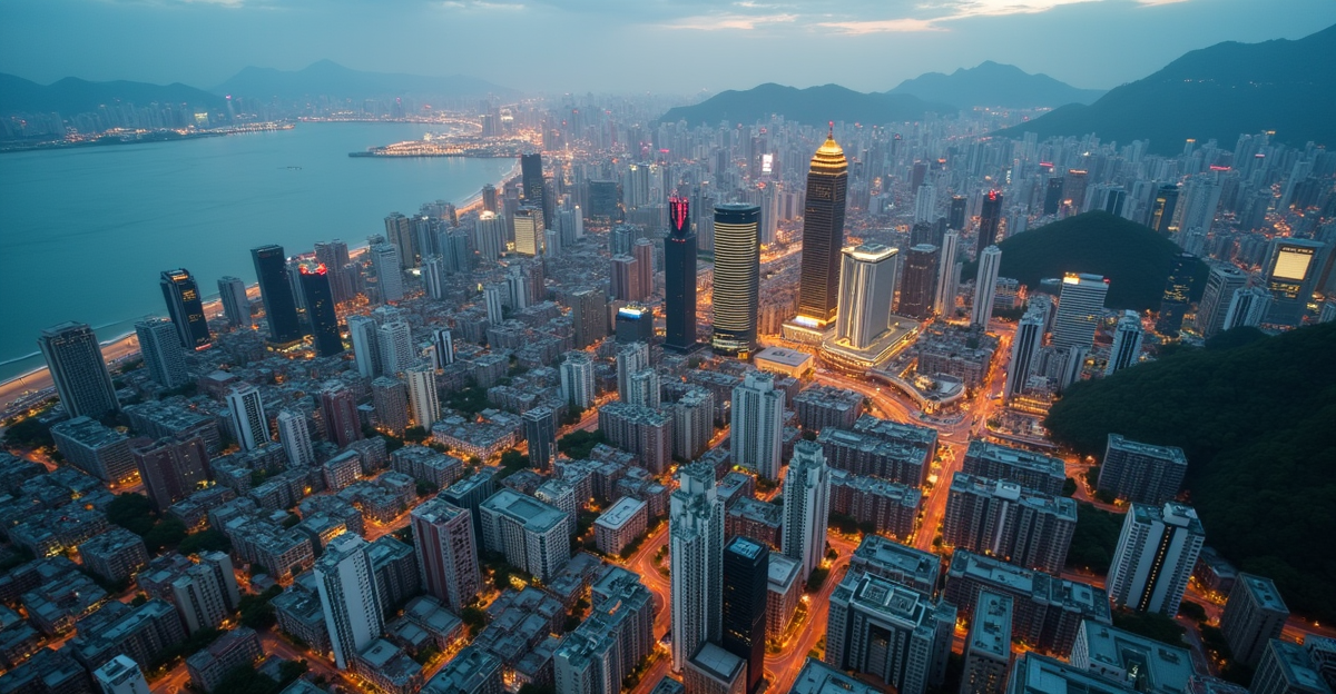 Dampak Wisata Berlebih: Pemandangan udara Macau yang ramai, menunjukkan dampak pariwisata berlebihan pada kehidupan lokal